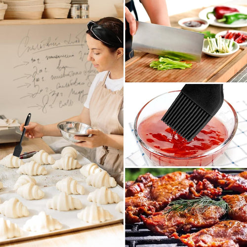 2 Stück 21cm Backpinsel, Backpinsel Silikon, Pinsel Küche, Silikonpinsel Küche, Schwarz Silikon Pinsel, Grillpinsel, Pinsel Backen, Spülmaschinengeeignet, für Backen, Grillen, Kochen