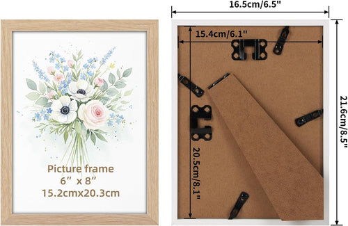 Giftgarden Natur Bilderrahmen 15x20 cm, Holzfarbener Fotorahmen