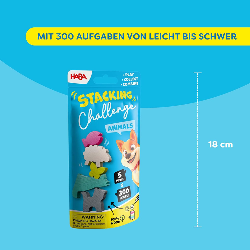 HABA Stacking Challenge Animals - Geschicklichkeitsspiel & Stapelspiel ab 6
