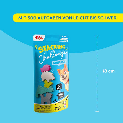 HABA Stacking Challenge Animals - Geschicklichkeitsspiel & Stapelspiel ab 6