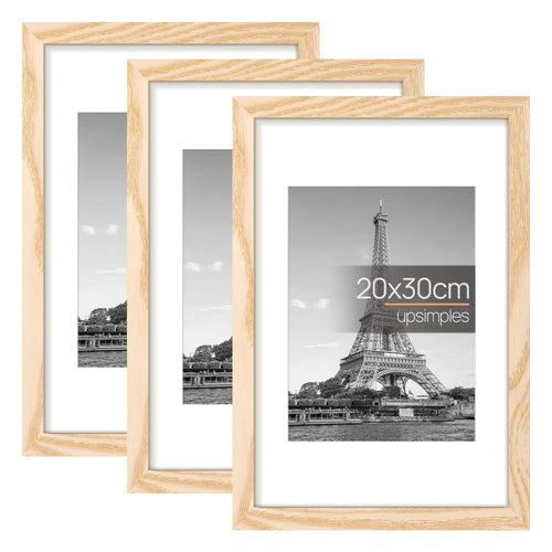 upsimples 3 Pack Bilderrahmen A4, Bilderrahmen Kinderzeichnungen A4，Picture Frame Schwarz für Fotos, Bilder, Poster