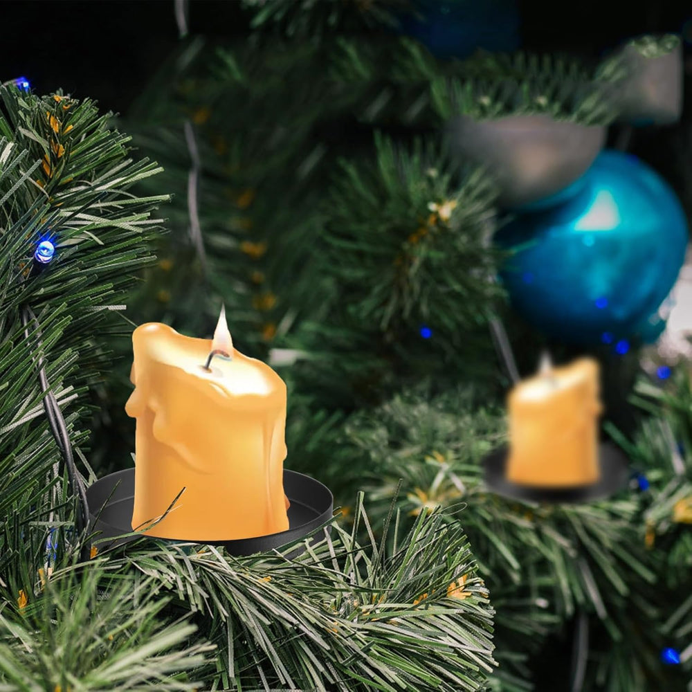 4 Stück Kerzenhalter Adventskranz, Kerzenteller Adventskranz 8cm Durchmesser Teelichthalter, Adventskerzenhalter zum Stecken Adventskranz Deko