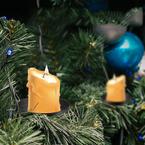4 Stück Kerzenhalter Adventskranz, Kerzenteller Adventskranz 8cm Durchmesser Teelichthalter, Adventskerzenhalter zum Stecken Adventskranz Deko