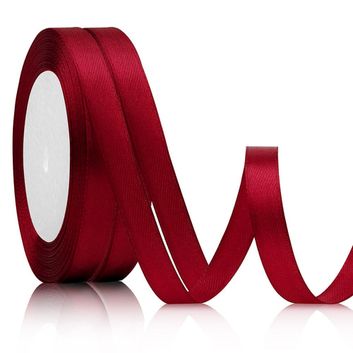 Geschenkband Rot 23 Meter 10mm Schleifenband Bordeaux Weinrot