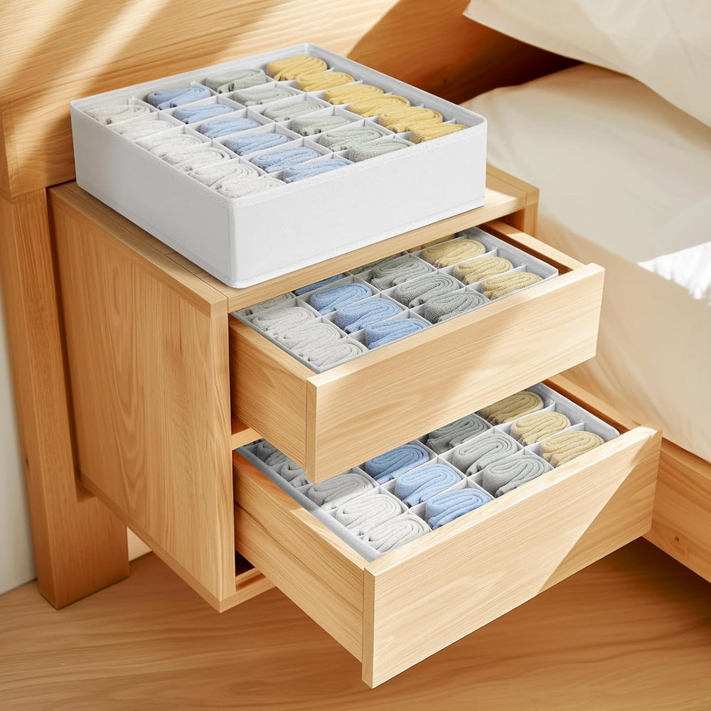 DIMJ Schrank Schubladen Organizer - 48 Fächer (2x24) Socken Organizer