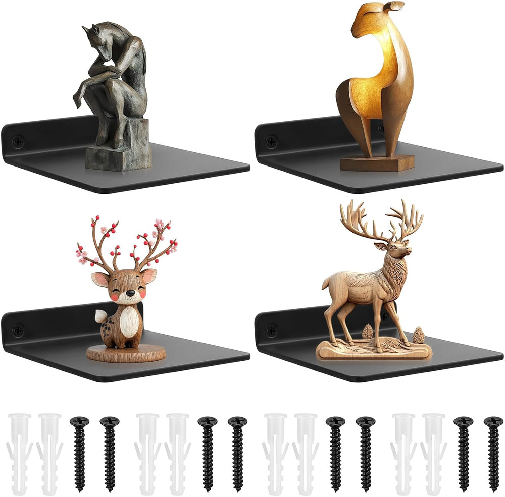 4 Stk Mini Regal Wandregal, Schweberegale, Bücherregal Wand, Wandorganizer