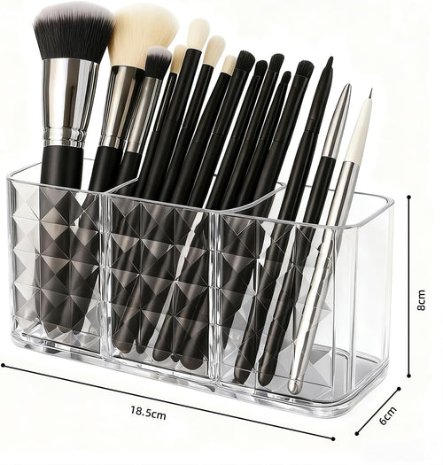 2er Set Make-up Organizer aus Acryl, Transparent, 3 Fächer