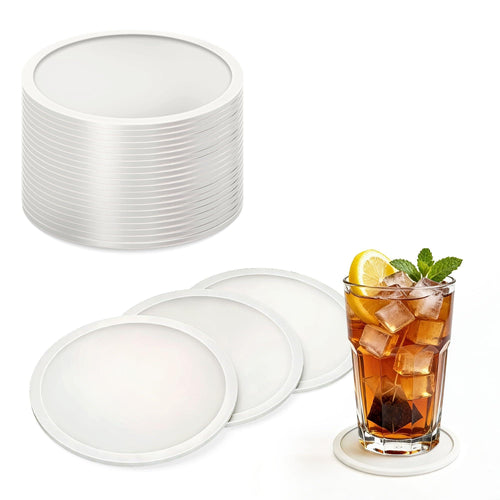 HELI MIAO Untersetzer Gläser Silikon mit Halter,rutschfest Glasuntersetzer mit Hohem Rand für Auslaufschutz,Hitzebeständig Tassenuntersetzer für Couchtisch,Esstisch&Bar,10Stück mit Halter Schwarz