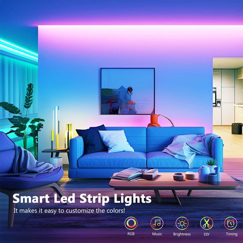 LED Strip 10m, LED Streifen Bluetooth RGB Led Band Selbstklebend mit Fernbedienung und APP. Musik Sync, Timer-Einstellung Dimmbar Led Stripes Lichterkette für Zimmer Partei deko