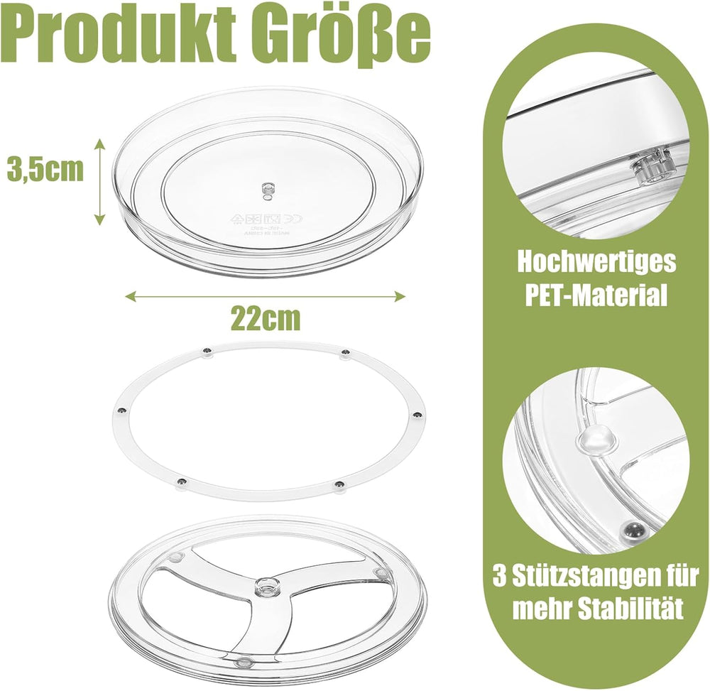 Famhap Drehteller Kühlschrank Organizer 22cm, 360° Drehbar