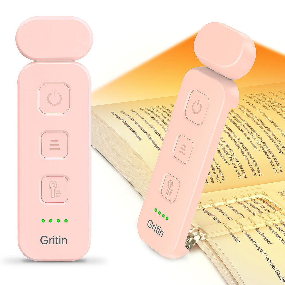 Gritin Leselampe Buch Klemme, Wiederaufladbare Buchlampe mit 7 LEDs -Weiß