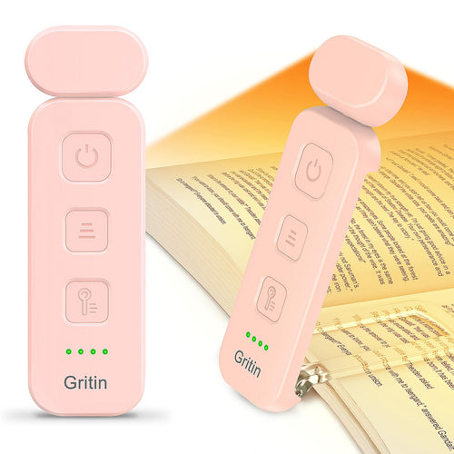 Gritin Leselampe Buch Klemme, Wiederaufladbare Buchlampe mit 7 LEDs -Weiß