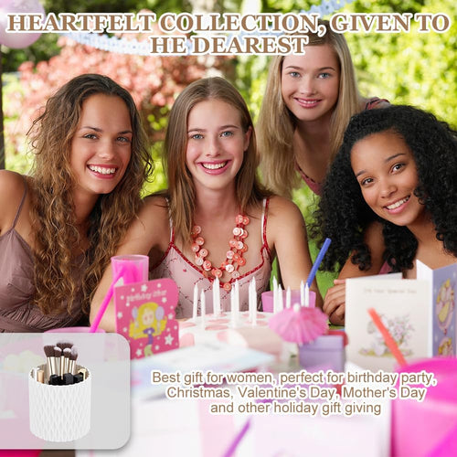 HOTUT 360° Drehbar Make Up Pinselhalter,Aesthetic Schminktisch Organizers