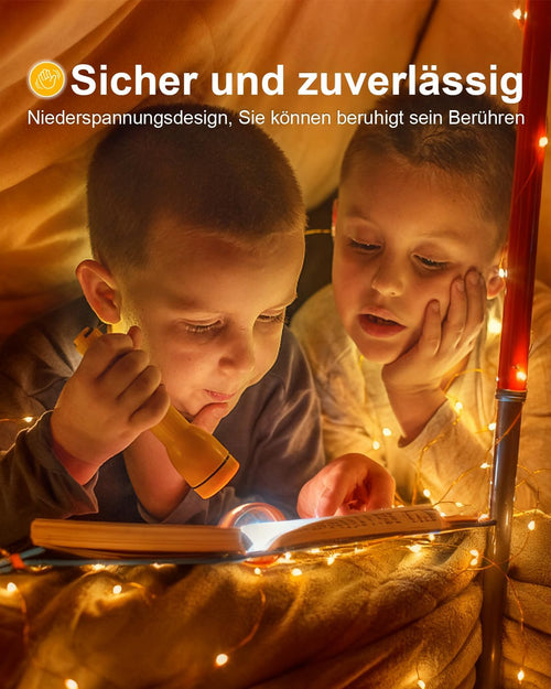 Mini Lichterkette aufladbar, 5M 50LED, Warmweiß