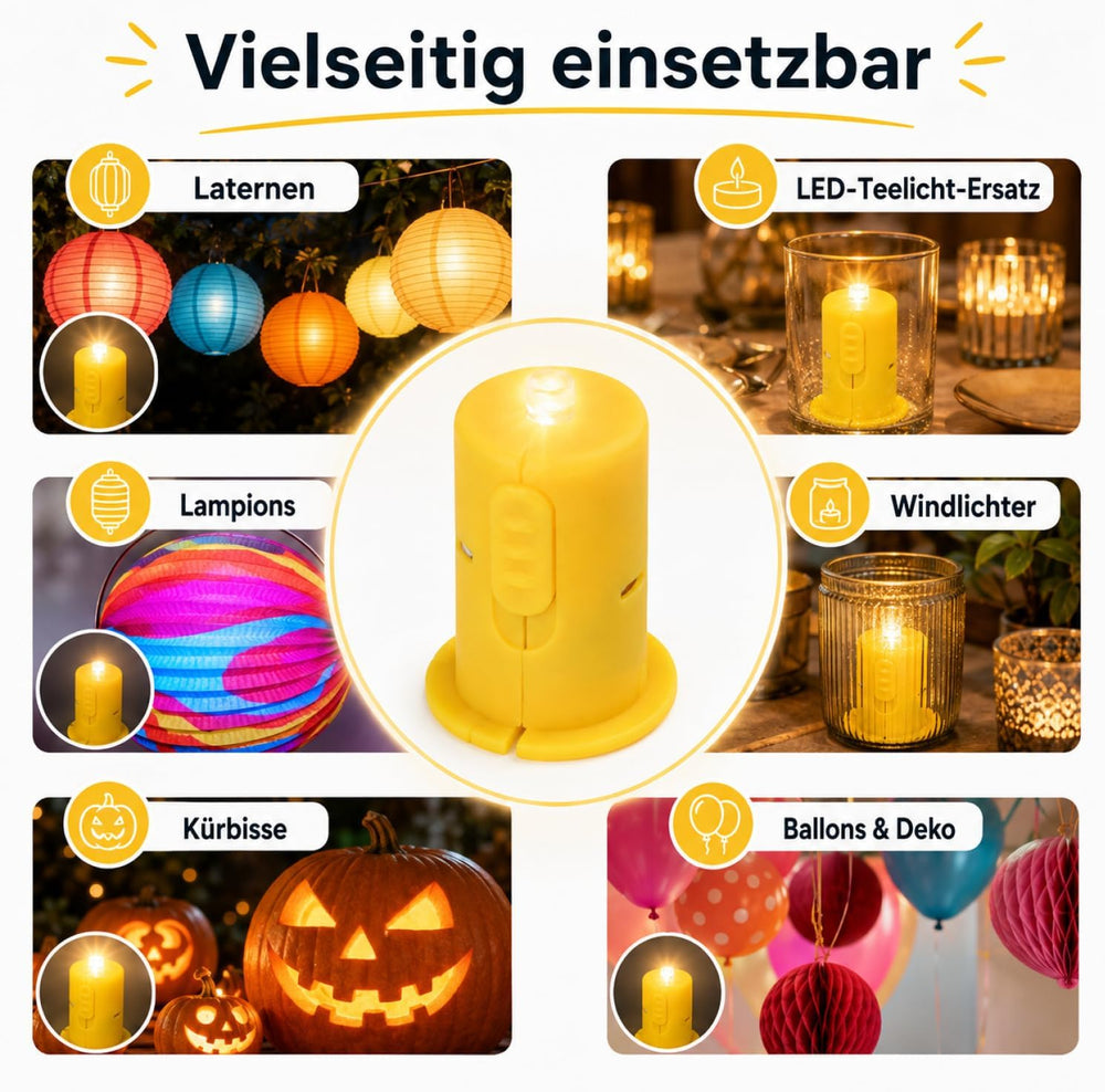 com-four® 4x LED Deko-Licht für Papierlaternen, LED-Teelichtersatz