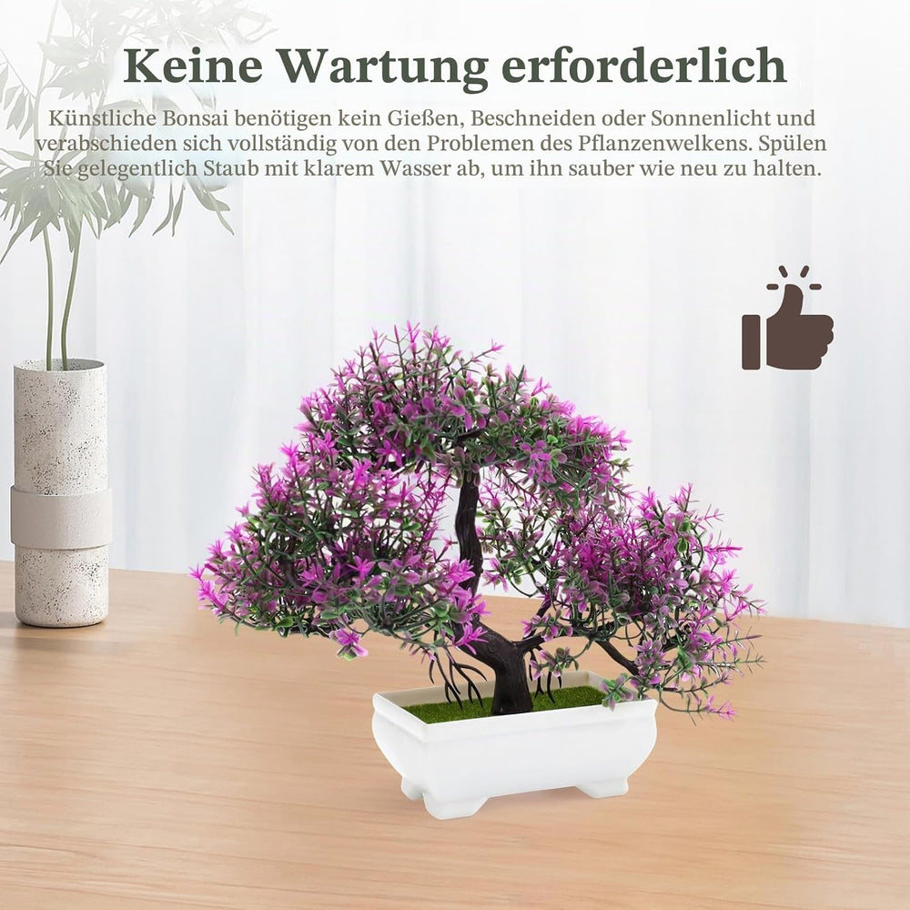 DEANKEJI Farbig Künstlicher Bonsai, Farbenfroh Deko Büro, Realistisch Bonsai Künstlich, für Haus Schlafzimmer Schreibtisch Bauernhaus Zimmer Dekoration