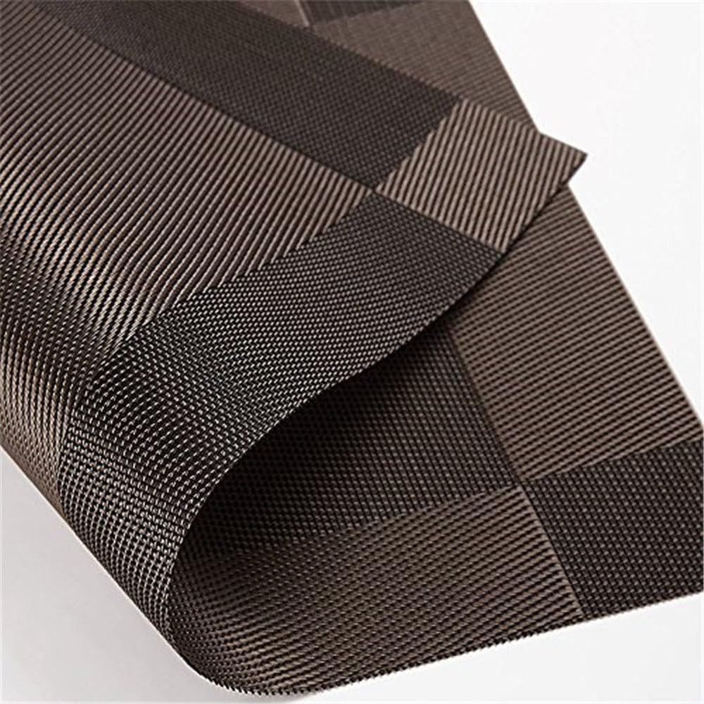 Platzdeckchen Rutschfest Abwaschbar Tischmatten aus PVC Abgrifffeste Hitzebeständig Tischsets Schmutzabweisend, 6er Set Platzsets, 30x45cm, Braun