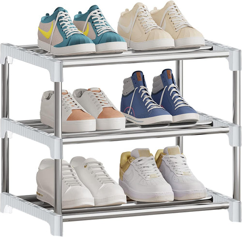 Kleines Schuhregal 3 Ebenen stapelbar