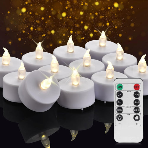 Nancia batteriebetriebene flammenlose Teelichter, realistisch hell flackernde elektrische Kerzenlampe im 24er-Pack, langlebige 100 Stunden warme gelbe Glühbirne, geeignet für Festival, Party, Heimdeko