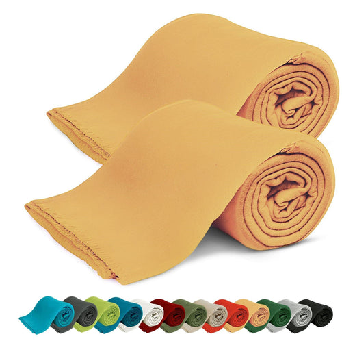 KiGATEX Polar Fleecedecken 2er Set Silber 130x160 cm Oeko-TEX® ca. 420g