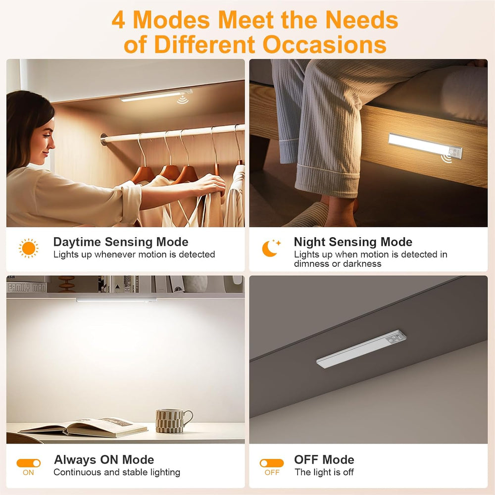 Gritin 26cm Schrankbeleuchtung Unterbauleuchte Küche Motion-Sensor, 2 Stück