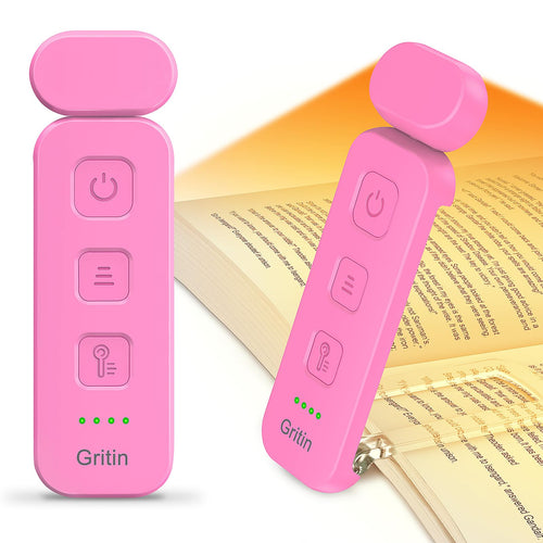 Gritin Leselampe Buch Klemme, Wiederaufladbare Buchlampe mit 7 LEDs -Weiß