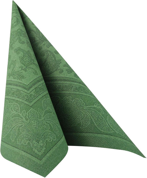 Papstar, 50 Servietten "ROYAL Collection" 1/4-Falz 40 cm x 40 cm dunkelgrün "Ornaments", #11666