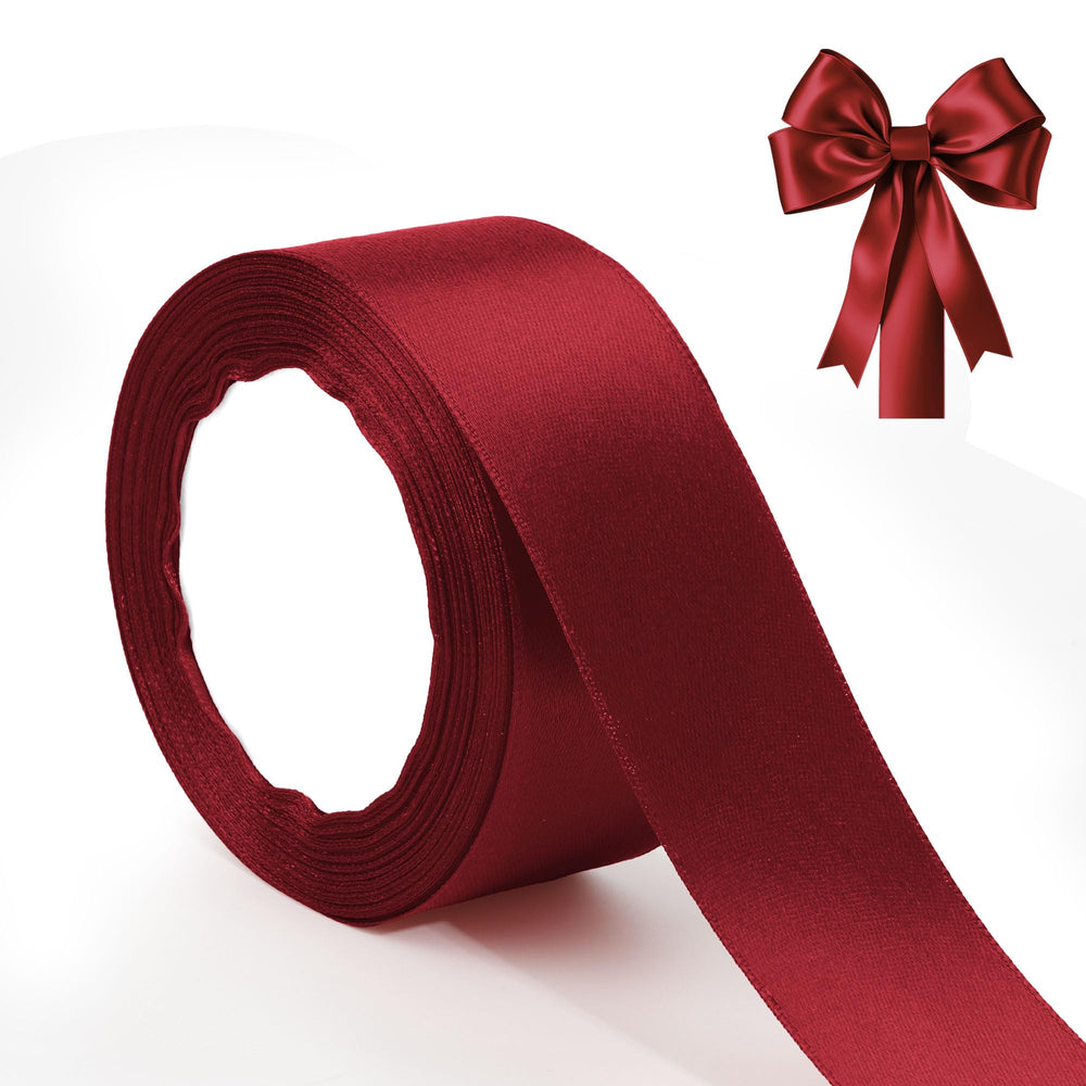 Geschenkband Rot 23 Meter 10mm Schleifenband Bordeaux Weinrot