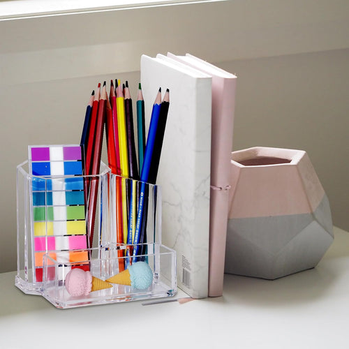 Acryl Stifthalter Klar Schreibtisch Organizer Accessoires