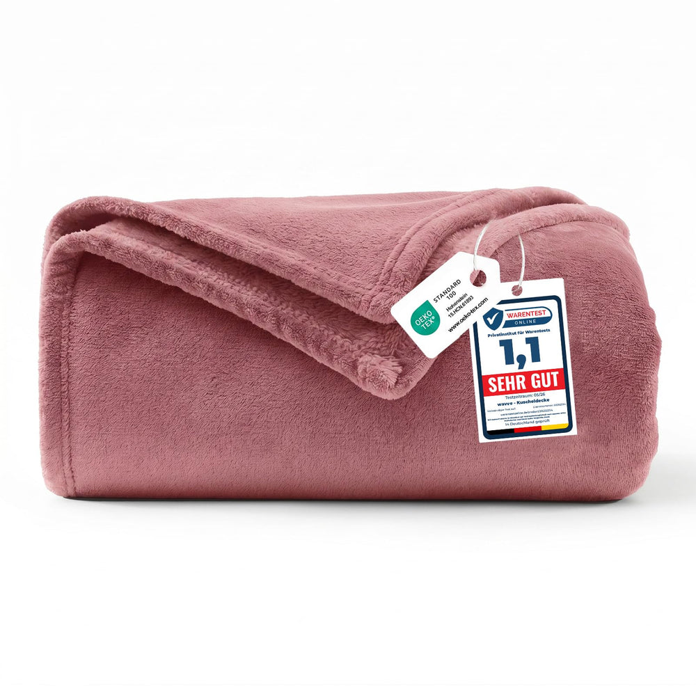 WAVVE Kuscheldecke Flauschig Decke Tagesdecke 150x200 - Sofadecke Grau