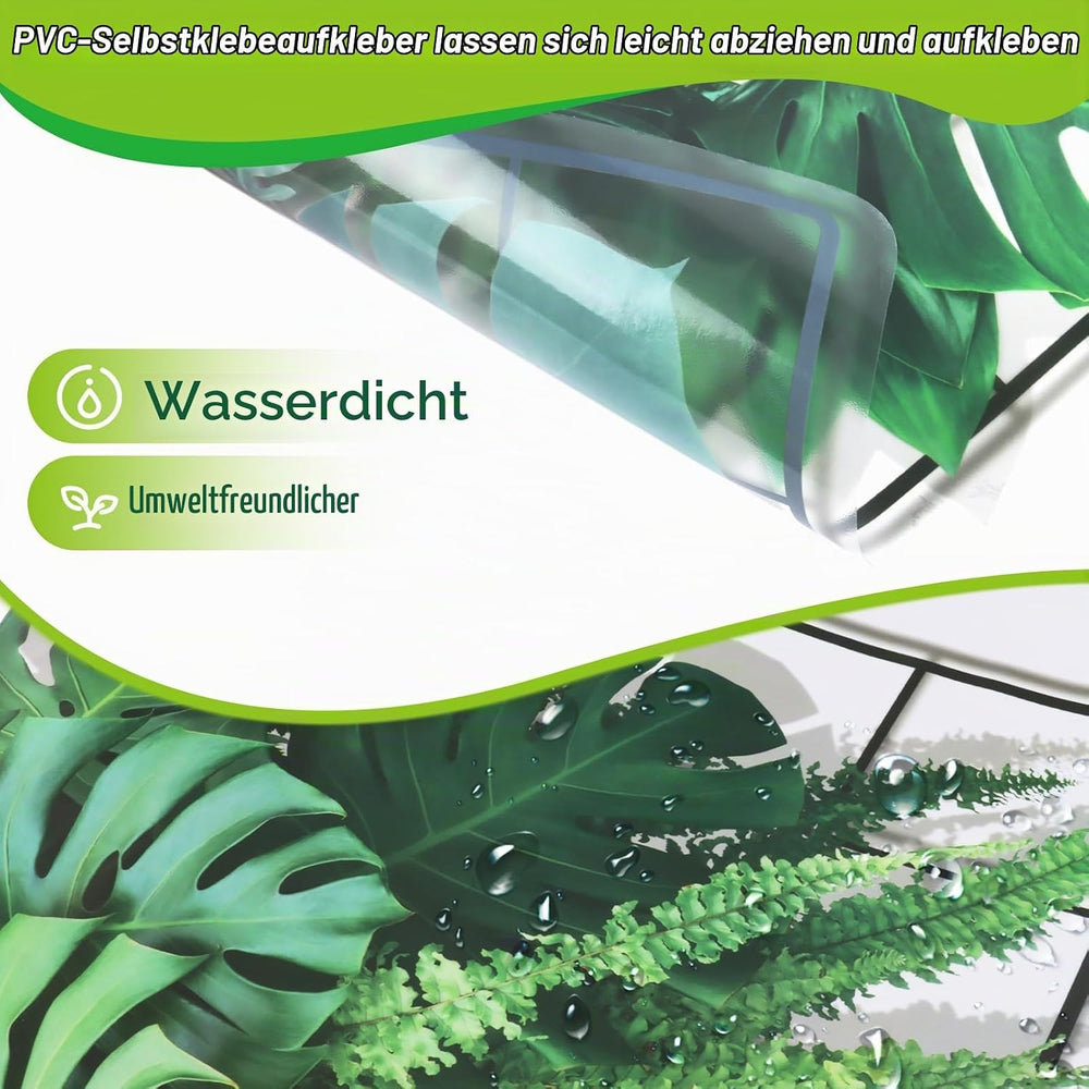 VMUTGA 3D Grünen Pflanzen Wandaufkleber, 5 Design Grüne Wandtattoo, Simulation von Hängepflanzen Wandsticker, Selbstklebende Wanddekoration für Schlafzimmer, Wohnzimmer, Büro, Küche