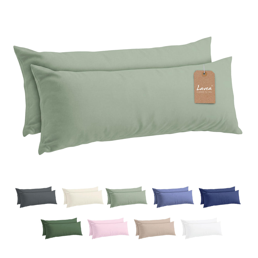 Lavea® 2er Set Kissenbezug - 40x40 - Eukalyptus
