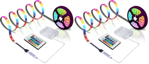 ACONDE LED Streifen mit 24 Tasten Fernbedienung, 2m Batteriebetriebene Lichtbänder für Party und DIY Dekoration