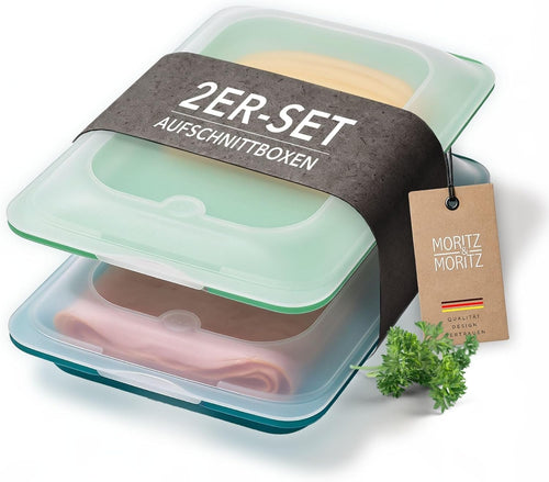 Aufschnittbox stapelbar, 2er Set, türkis