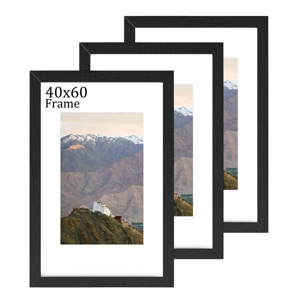 RUN HELIX Bilderrahmen A4 Schwarz – Bilderrahmen din a4 (21x29.7cm) mit bruchsicherem Acrylglas und Passepartout - Leichtgewicht für Poster, Bilder, Kinderzeichnungen, Diplome - Wand- & Tischmontage