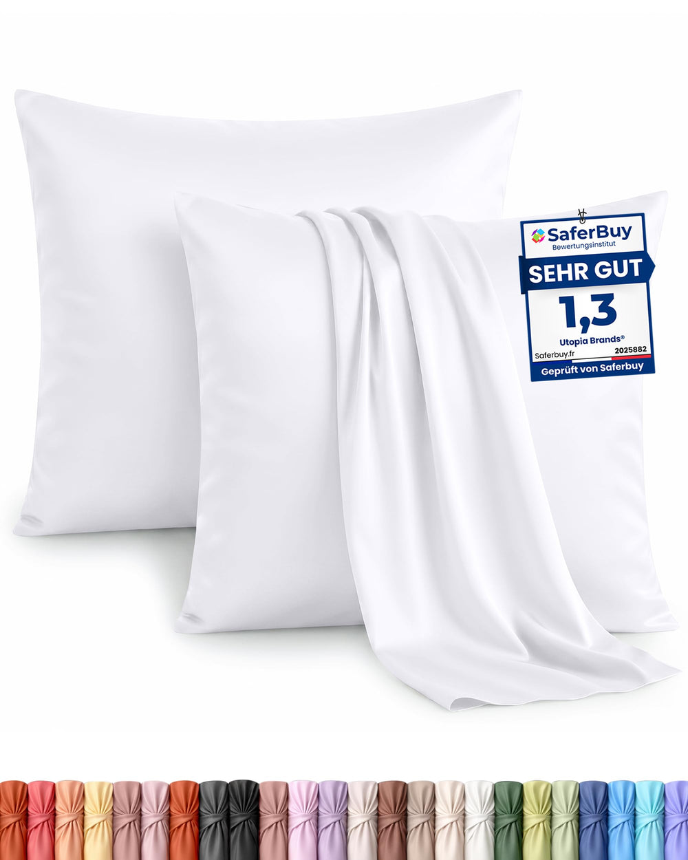 Utopia Bedding Kissenbezug 40x40 4er Set , kopfkissenbezug 40x40 Grau