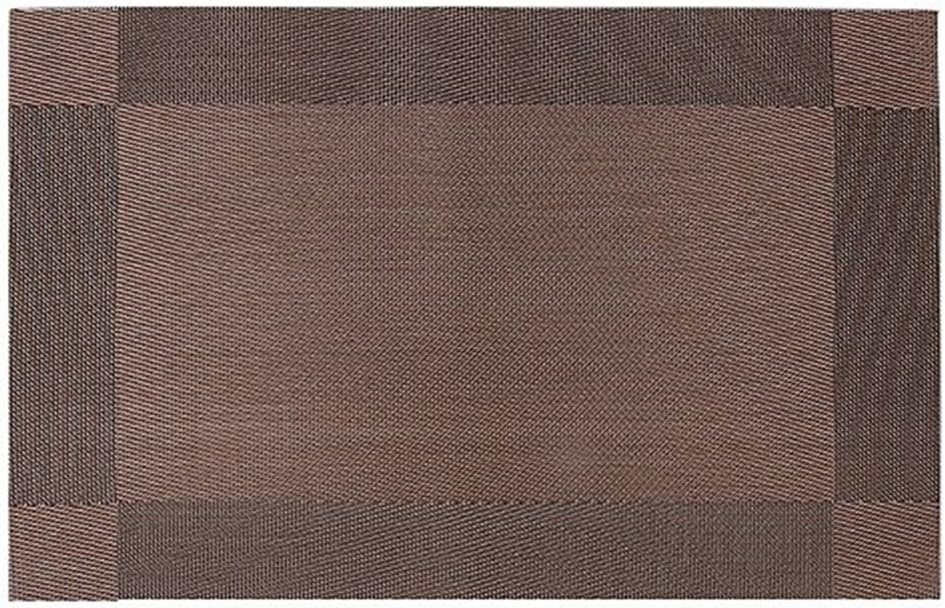 Platzdeckchen Rutschfest Abwaschbar Tischmatten aus PVC Abgrifffeste Hitzebeständig Tischsets Schmutzabweisend, 6er Set Platzsets, 30x45cm, Braun