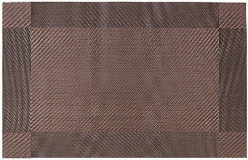 Platzdeckchen Rutschfest Abwaschbar Tischmatten aus PVC Abgrifffeste Hitzebeständig Tischsets Schmutzabweisend, 6er Set Platzsets, 30x45cm, Braun