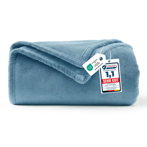 WAVVE Kuscheldecke Flauschig Decke Tagesdecke 150x200 - Sofadecke Grau