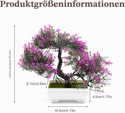DEANKEJI Farbig Künstlicher Bonsai, Farbenfroh Deko Büro, Realistisch Bonsai Künstlich, für Haus Schlafzimmer Schreibtisch Bauernhaus Zimmer Dekoration