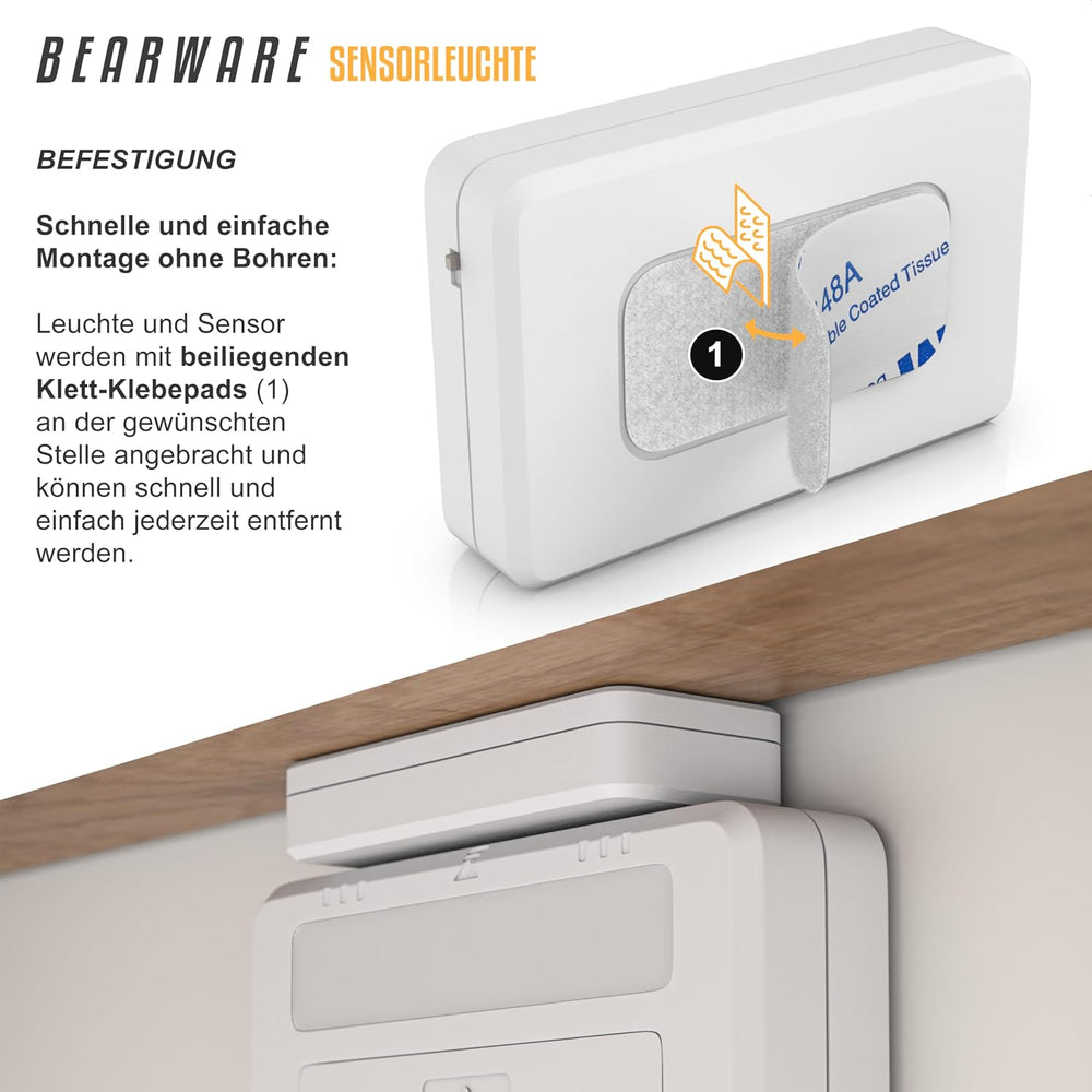 CSL - LED Schrankleuchte Schubladenleuchte - Sensor Light – Innovative Mini Schrankleuchte mit Magnetsensor - Schrankbeleuchtung für bessere Sicht in dunklen Schubladen