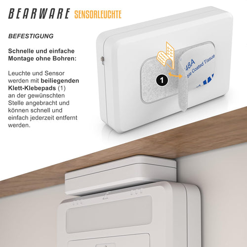 CSL - LED Schrankleuchte Schubladenleuchte - Sensor Light – Innovative Mini Schrankleuchte mit Magnetsensor - Schrankbeleuchtung für bessere Sicht in dunklen Schubladen