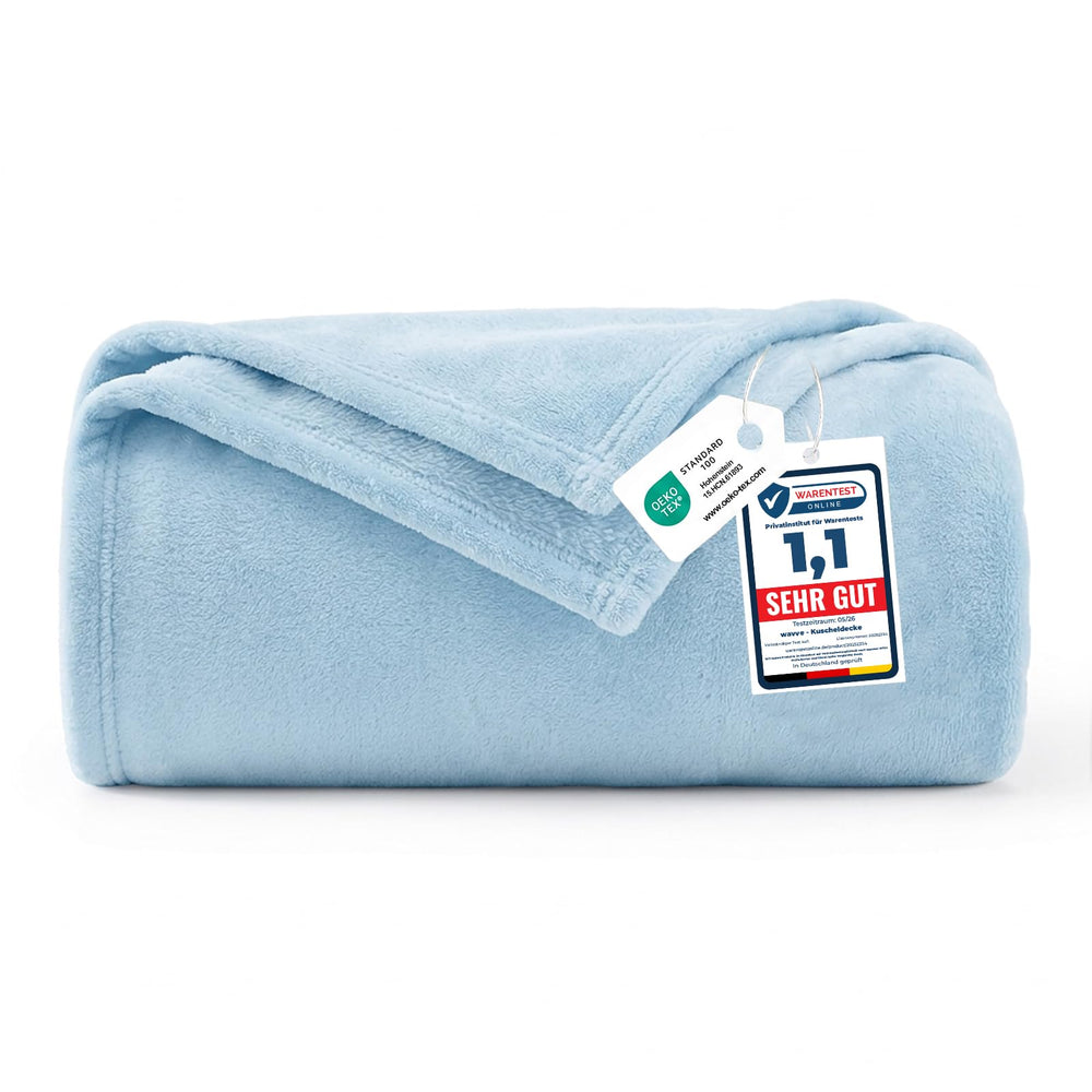 WAVVE Kuscheldecke Flauschig Decke Tagesdecke 150x200 - Sofadecke Grau