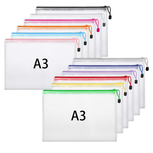 Hemiks 15 Stück Dokumententaschen A4+A5+A6, Dokumentenmappe Wasserabweisend