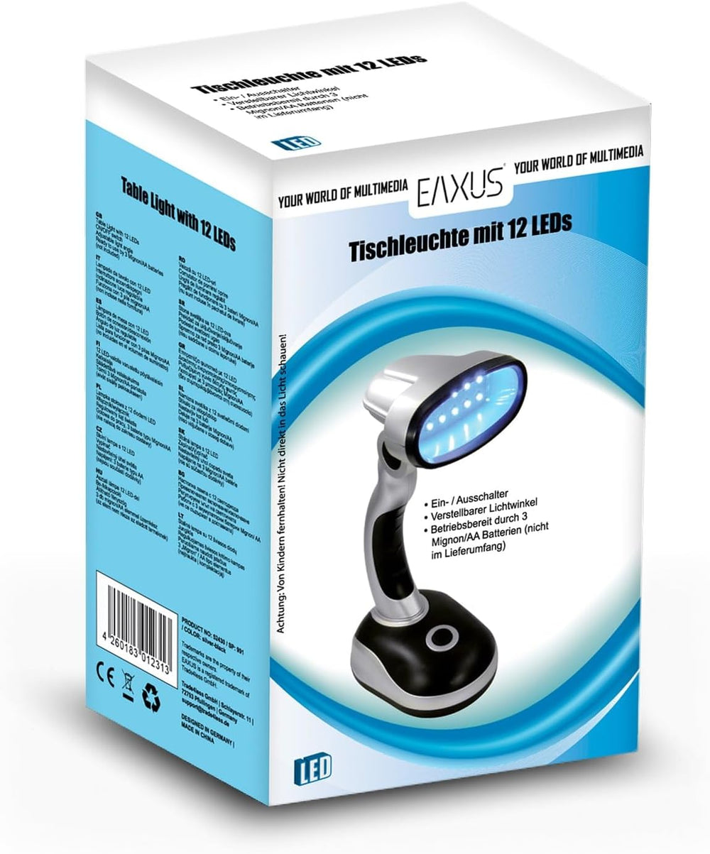 Eaxus® LED Schreibtischlampe ohne Kabel - Helle Tischleuchte, tageslicht Silber