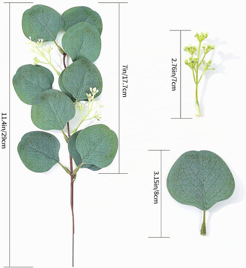 Künstliche Pflanzen, Künstliche Eukalyptus Pflanzen Zweige, künstlichen Blumen Blättern, dekorative Kunststoff Efeu für drinnen, Garten draußen, Schlafzimmer, Vase, Dekoration - 12 Bündel
