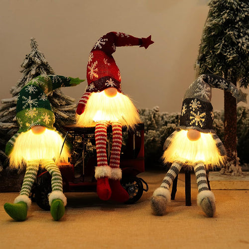 3 Stück Weihnachtsdeko Innen Wichtel,Weihnachtswichtel mit LED für Tisch