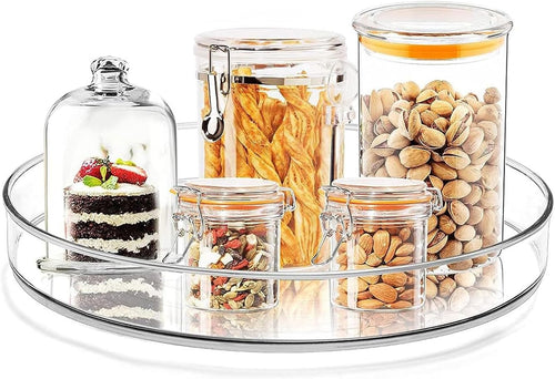 ERBO Drehteller Organizer, Küchen Kühlschrank Organizer, 360° Kühlschrank Drehplatte Gewürzhalter, Drehbarer Organizer für Küche Speisekammer Schrank Dresser (23cm Durchmesser)