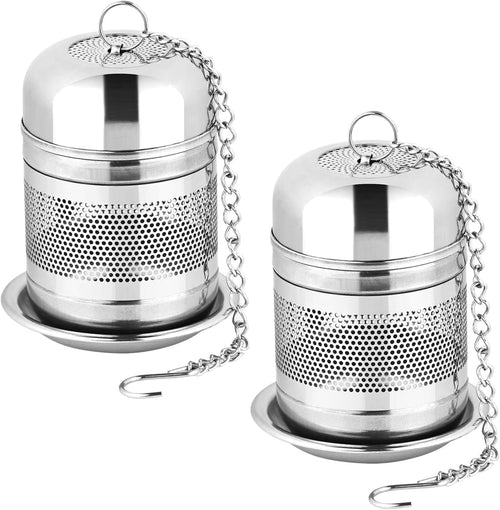 Teekugel mit Untersetzer, Edelstahl, 2er Set