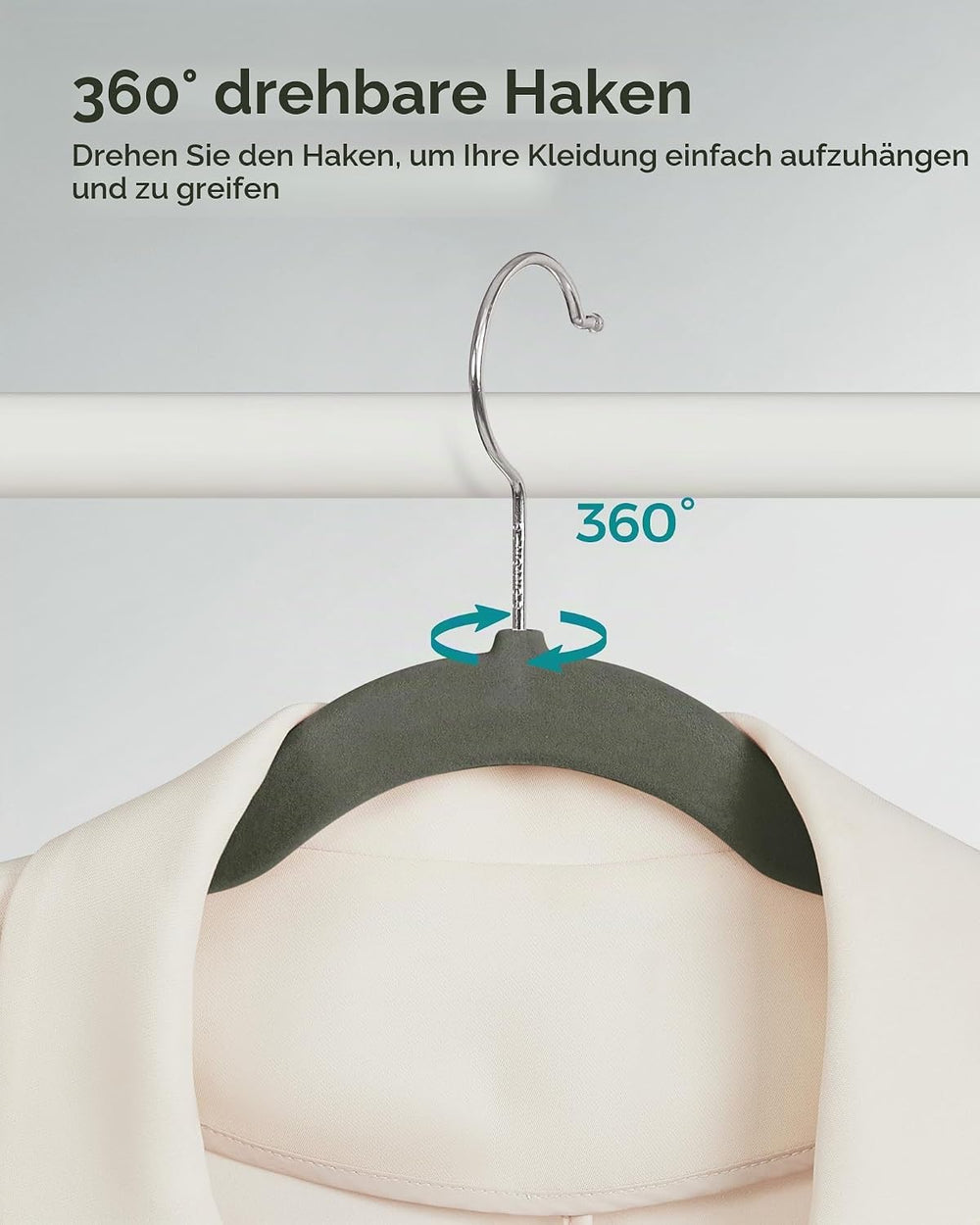 SONGMICS Kleiderbügel Samt, 20er Set, 42 cm breit, dünn, gut belastbar